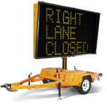 Right Lane Closed Digital Traffic Sign