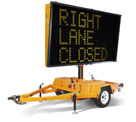 Right Lane Closed Digital Traffic Sign