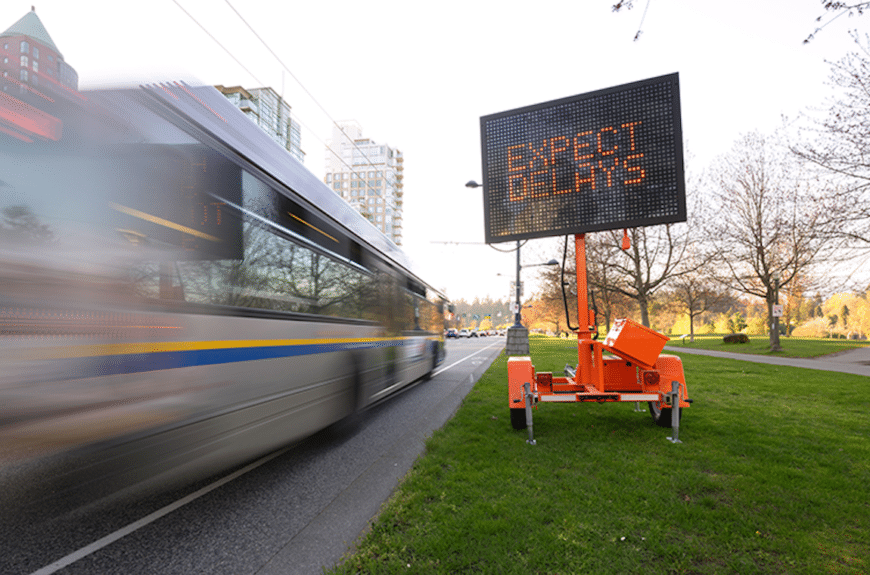 Street sign expect delays