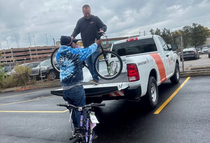 AWP Safety Building Bikes for Salvation Army