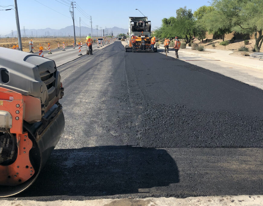 Asphalt Paving Work Zone